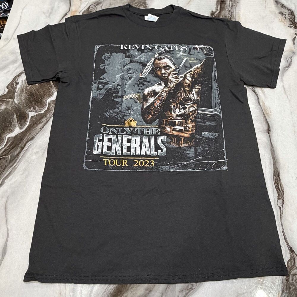 Kevin Gates Only The Generals Tour 2023 Shirt Black Graphic Tee Men’s Size M EUC